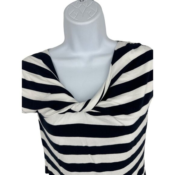 Garnet Hill Cap Sleeve Twisted Neck T-Shirt Size XS - Picture 2 of 8